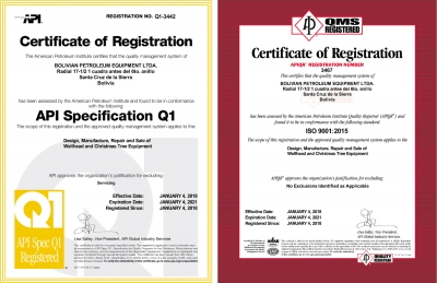 Recibimos certificación  API Q1 e ISO 9001:2015